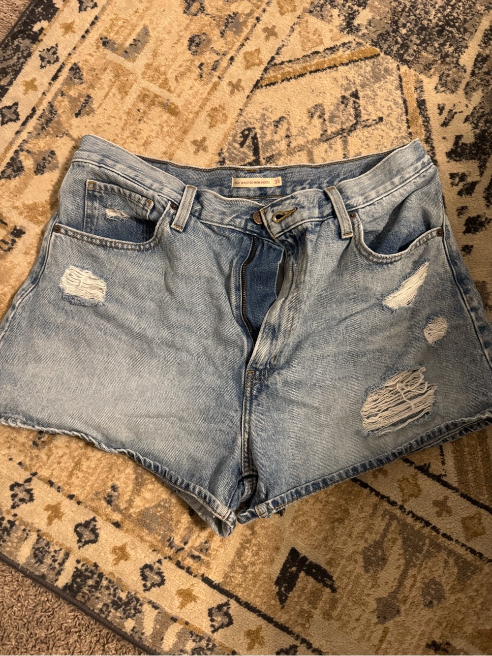 Light Wash Distressed Denim Jean Shorts